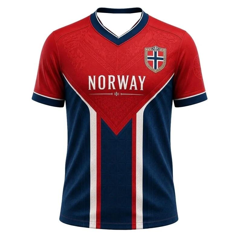 2026 Norway Flag Football Jerseys Men Fast Drying Sports Training Fan Shirt Cultural Leisure Wear Top
