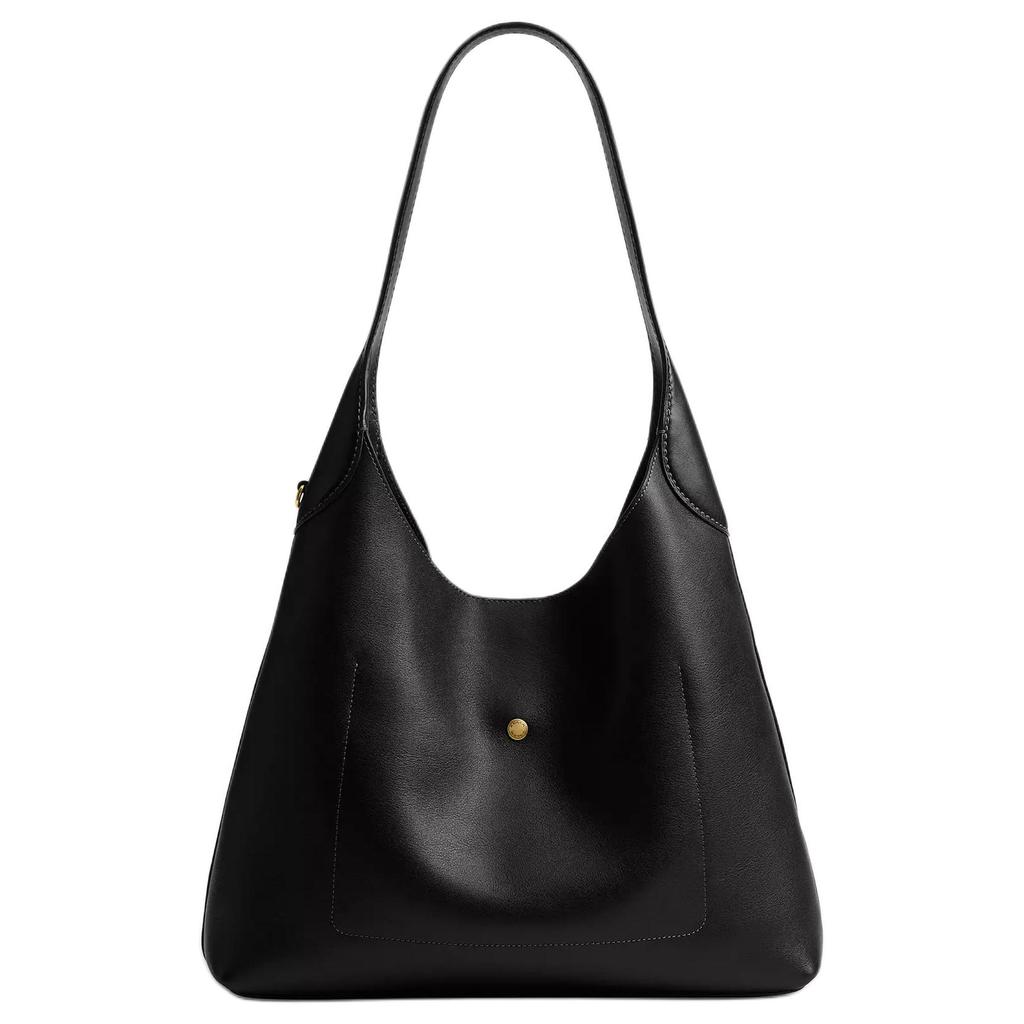 Coach Brooklyn 34 Gold Letter Embossed Underarm Bag Pebbled Leather Shoulder Bag Large Women bags Black CCU00-B4BK