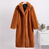 Solid Plush Winter Coats Women Long Lapel Faux Fur Jacket Fluffy Luxury Artificial Fur Jacket Teddy Female Fake Natural Fur Coat Women