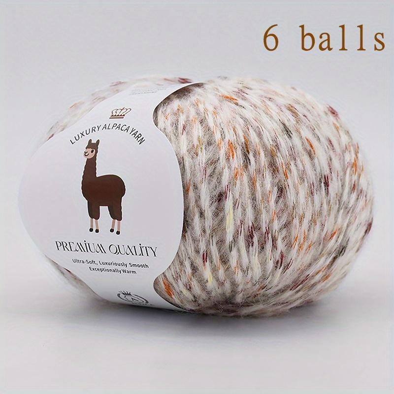 6 Hair Yarn (Wool) - Soft Warm Winter Knitting & Crochet Thread Suitable for Sweaters Hats Gloves Wine300g Total