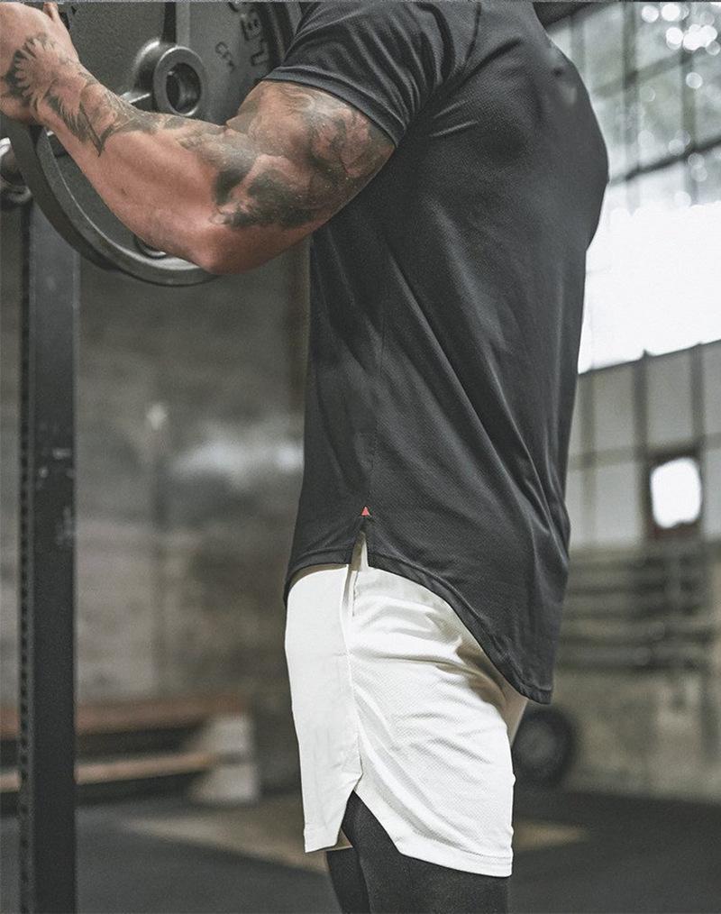 Muscle Brothers Men's Trendy Double-Layer Running Sports Shorts - Casual, Loose-Fit Outdoor Fitness Wear