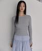 38 Come On Common Ribbed Boat-Neck Slim T-Shirts (Melange Gray)