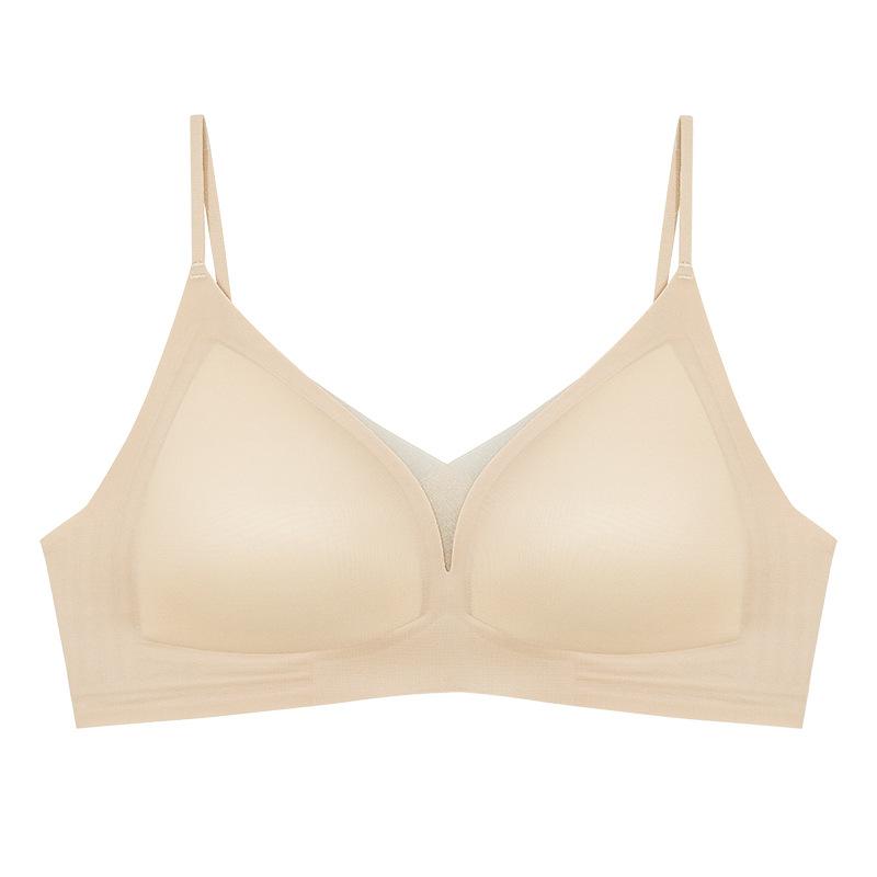 French Triangle Cup Water Light Muscle Foundation Skin Gathering No Steel Rim Ultra-thin Sexy Chest Traceless Bra
