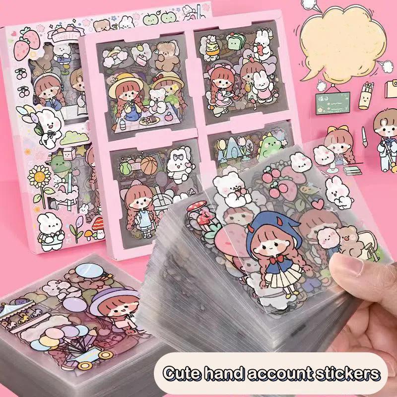 40Pcs PET Pattern Cartoon Scrapbooking Cute Sticker DIY Handbook Kawaii Stickers Decoration Stationery Supplies