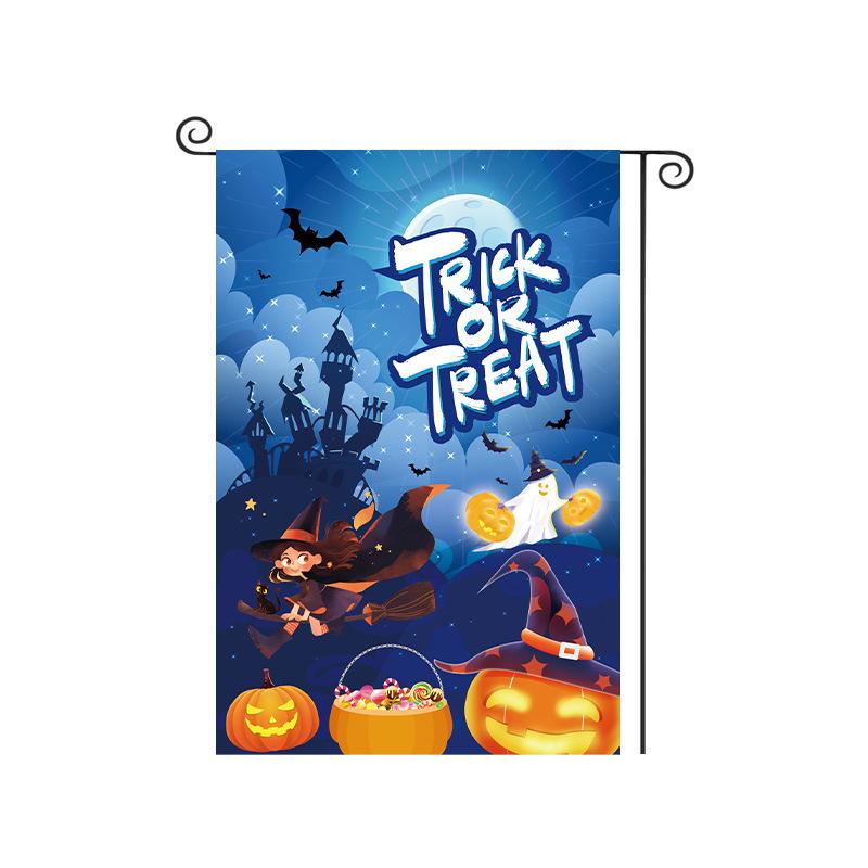 Cross-Border Happy Halloween Ghost Garden Flag with Pumpkin and Cartoon Design