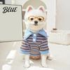 Lightweight Dog Sweater Cute Shirt Striped Collared Clothes Summer Button Up T-Shirt Durable Apparel Soft Breathable Puppy Outfits for Small Medium