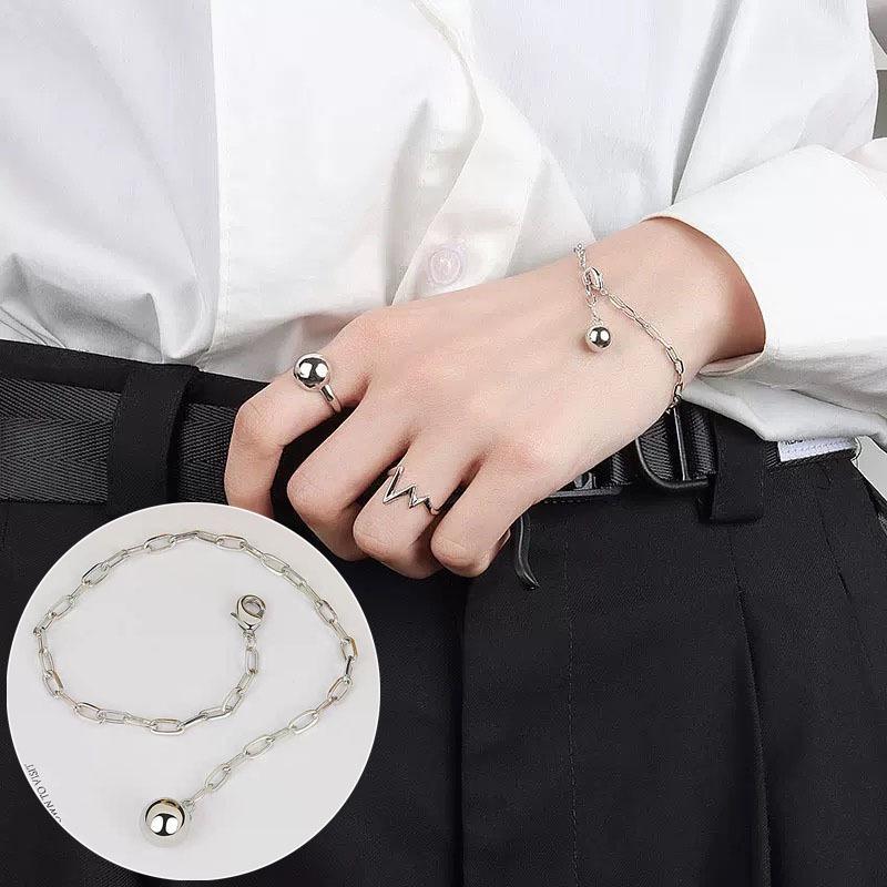 Korean Style S925 Sterling Silver Geometric Cutout Bracelet: Women's Retro Hong Kong Style Bangle