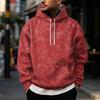 Men's Vintage Print Hoodie with Single Pocket Casual Pullover