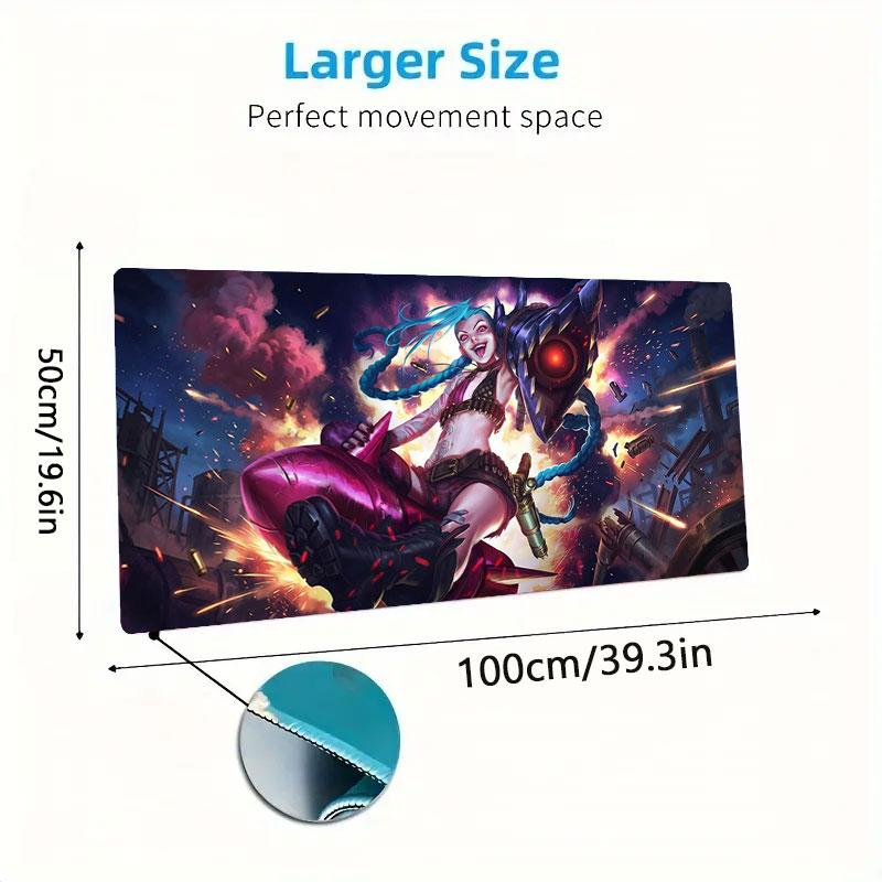 Cyberpunk Warrior Large Size Mouse Pad Large Gaming Table Cushion Nonslip Laptop Tablet Big Mousepad Xxl Mat Mini Pc Playmat With Lock Edge