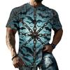 Men's Halloween Print Vintage Texture Short Sleeve T Shirt Loose Breathable Summer Sports Streetwear Casual Everyday Top