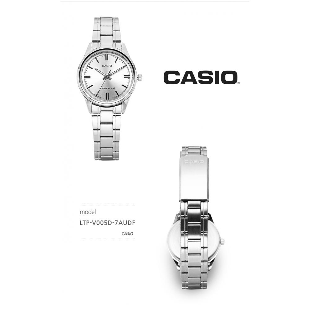 Casio Ltp V005d 7audf  Ltp V005d 7a  Analog Sat Student Female Metal Watch