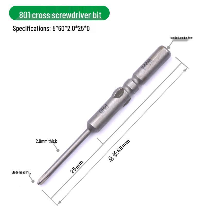 Weili 801 Serie 5mm Kreuzschlitz Magnetischer Elektrischer Schraubendreher Bit