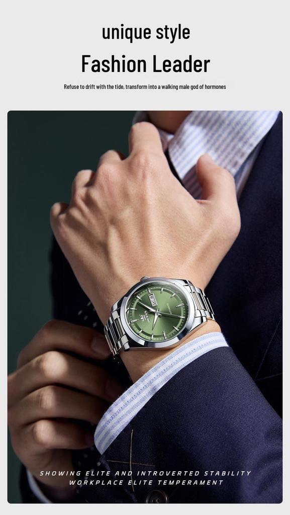 OLEVS Men's Automatic Mechanical Watch - Day/Date, Waterproof, Luminous, Steel Band