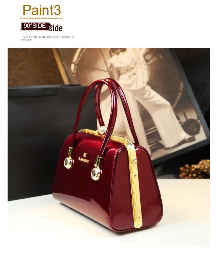 Elegant Patent Leather Women's Bag - Versatile Handbag, Shoulder & Crossbody for Stylish Moms 2025