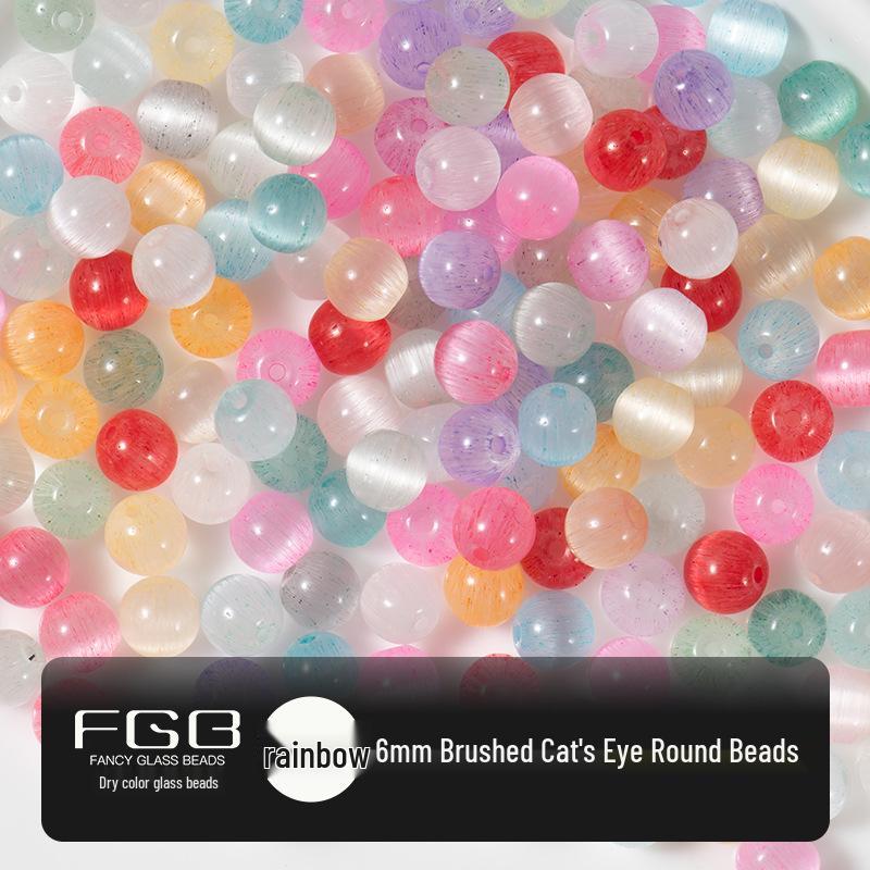 6mm Frosted Cat's Eye Glass Seed Beads for Handmade DIY Bracelets and Accessories