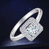 Rrjzz Trendige Prinzessin-Schliff Zirkonia Simulierte Diamant Damen Verlobungsringe Luxuriöser 14 Karat Goldplattierter Hochzeits-Jubiläumsring Schmuck