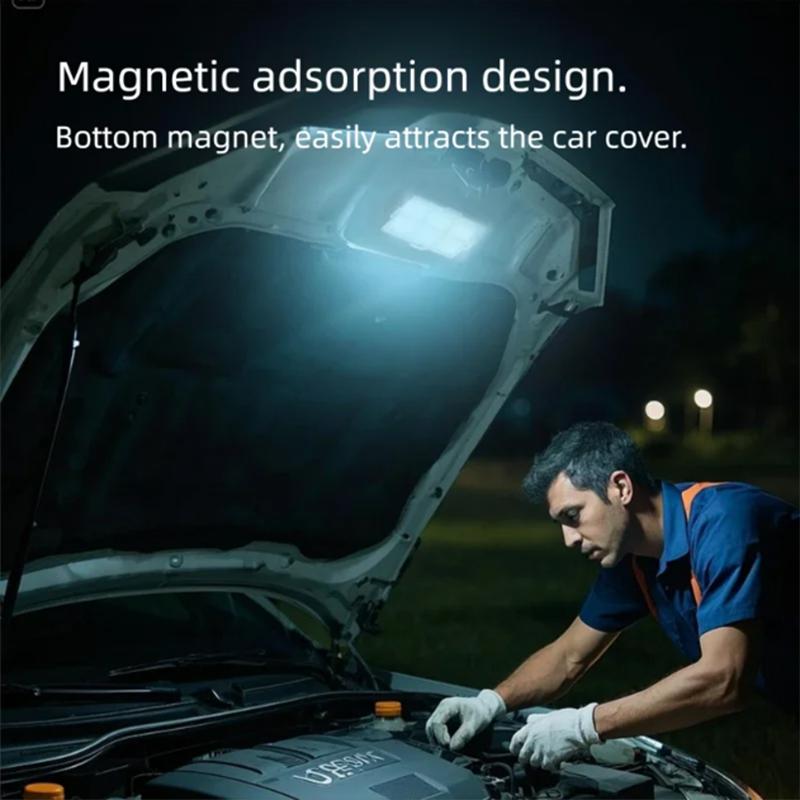 Super Bright Solar Work Light LED Portable Flood Lights with Stand 4Modes Waterproof Rechargeable Outdoor Lamp for Job Site Camping