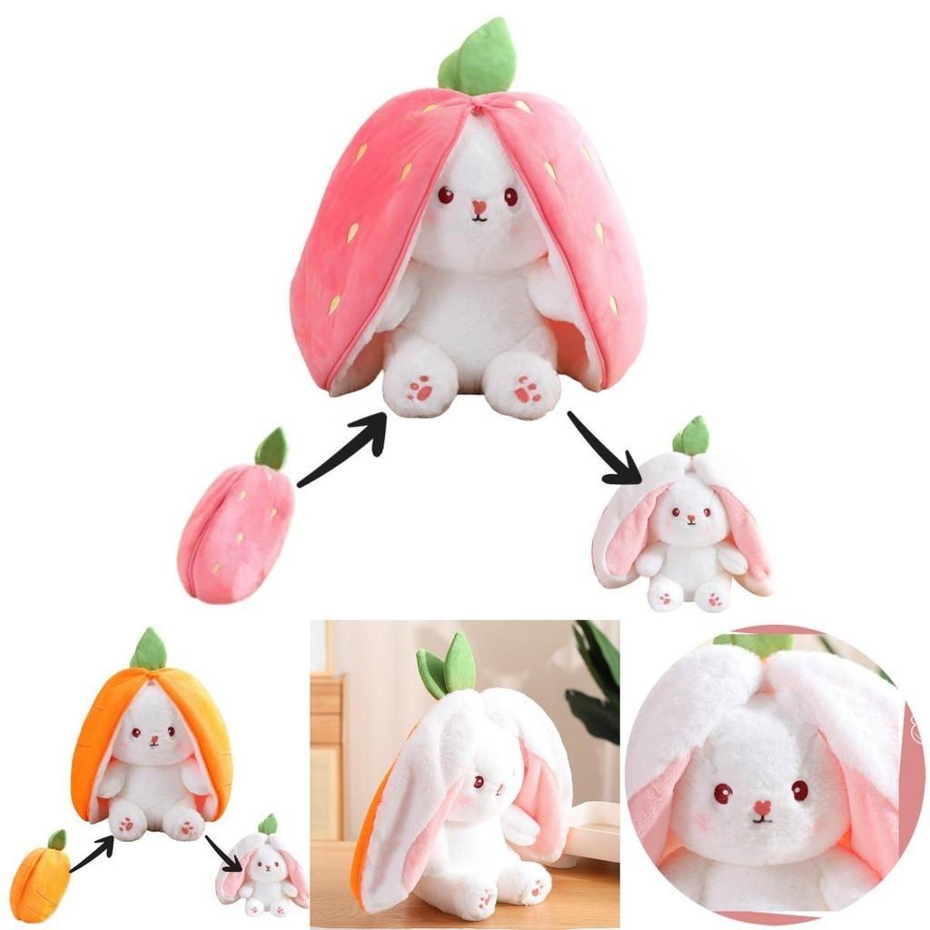 Adorable Transformable Fruit Rabbit Plush Toy