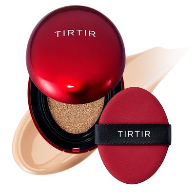 TIRTIR All Mask Fit Red Full Coverage, Skin Fit, Satin Glow Strahlendes Finish, Koreanische Cushion Foundation #24N Latte, 4,5g