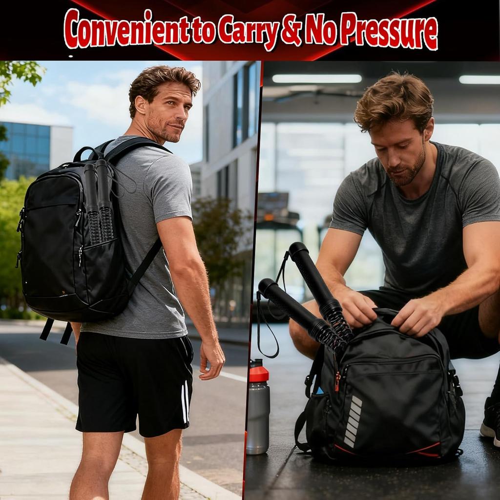 Corde de Combat 2pcs Sans Fil Portable Corde d'Entraînement Fitness HIIT Exercice Musculaire Noir