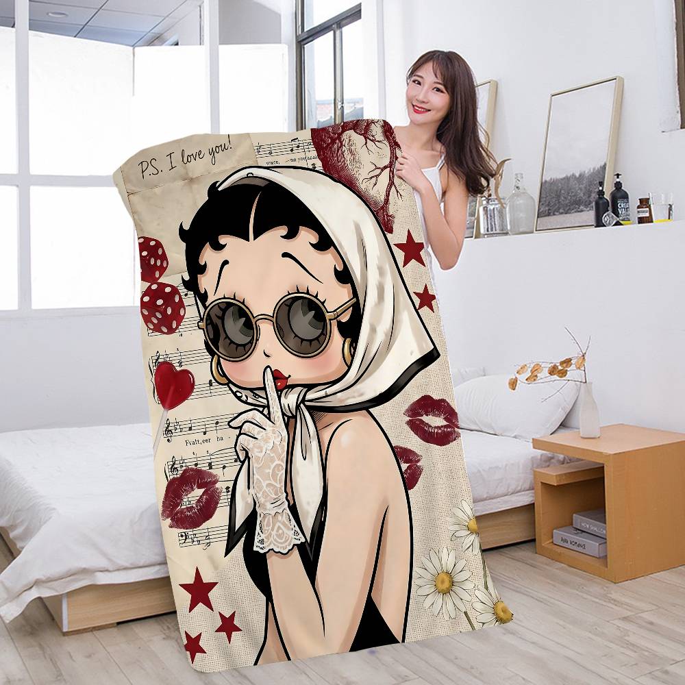 Cartoon B-BettyS BoopS Microfiber Beach Towel Absorbent Quick Dry Soft Yoga Swimming Resort Mountain Climbing Towel