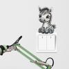 Cartoon Cute Baby Zebra Switch Plate Sticker for Bedroom Living Room Hallway Home Decor Self-Adhesive Removable Decal