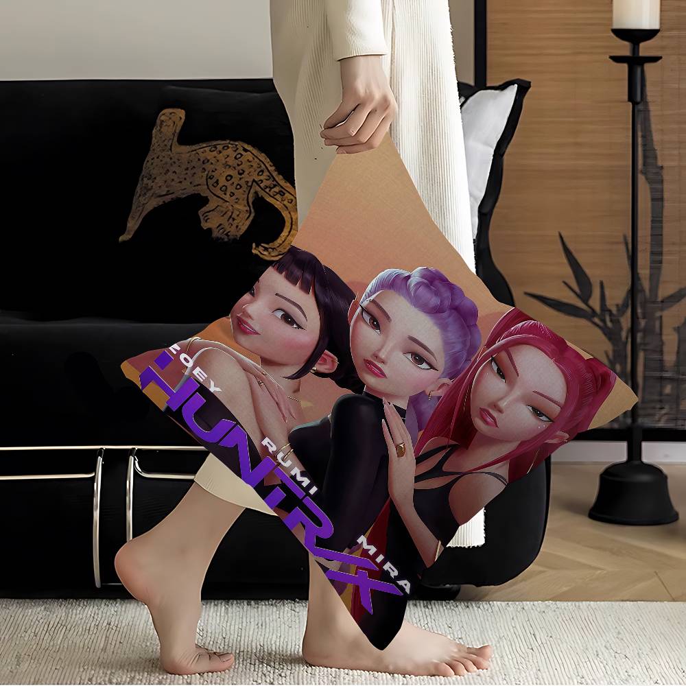 Anime K-Kpop Demon Hunters Pillow Cover Sofa Cushion Cover Home Room Decoration Children Gift
