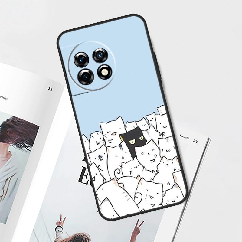 Cute Cartoon Cat Case For OnePlus Nord 5 CE 4 3 Lite N20 N30 OnePlus 15 13 12 11 8 9 10 Pro 12R 13T 13R Cover