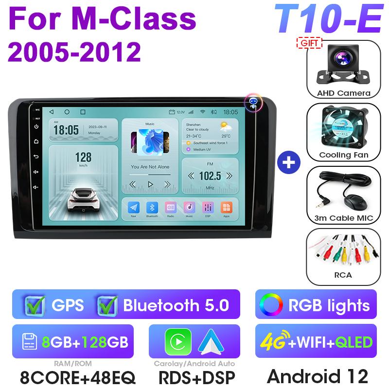 2 Din Android 12 Car Radio For Mercedes Benz M-Class W164 GL-Class X164 ML CarPlay Auto intelligent Systems Smart Autoradio