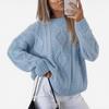 2026 Women's Plus Size Casual Loose Knit Sweater: Solid Color, Round Neck, Autumn/Winter