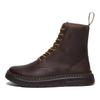 Dr. Martens Leather Round Toe Lace-Up Short Martin Boots Unisex Boots Dark-Brown 31368201