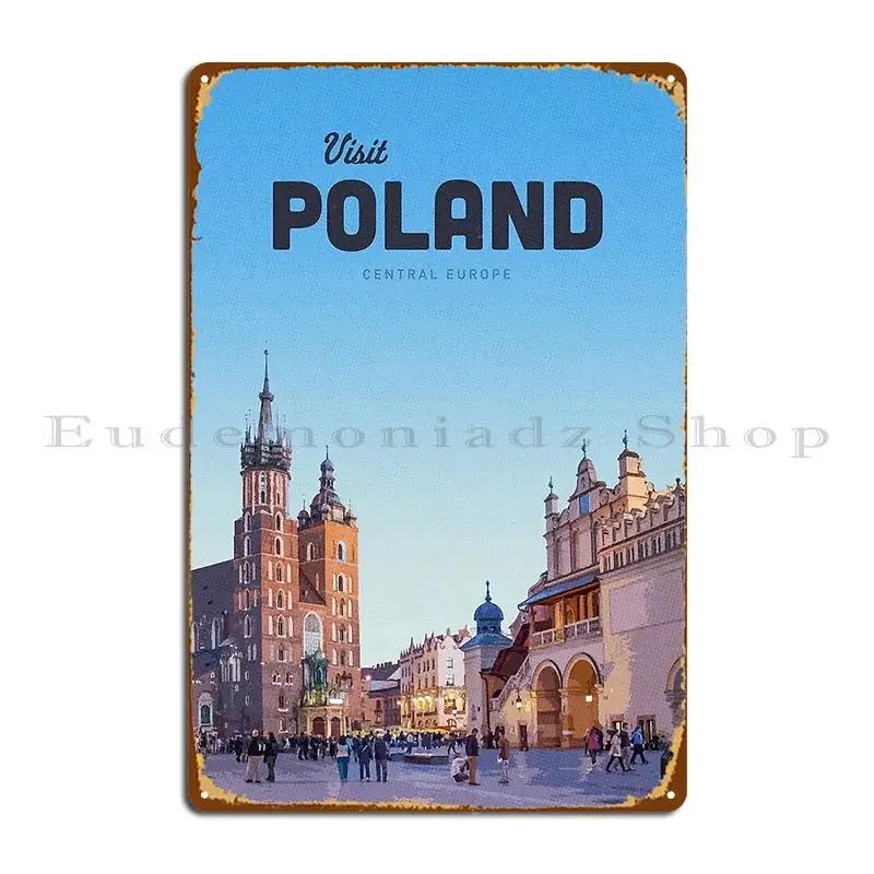 Visit Poland Metal Plaque Funny Designs Painting PaintingClub Tin Sign Poster 20x30cm(7.8x11.8inch)