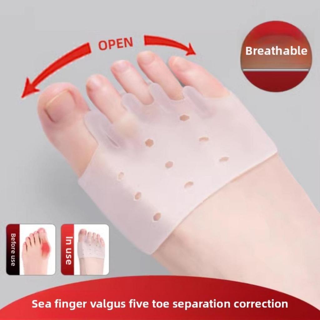 2 stuks Teenspreider Gemaakt van Silicagel met Hallux Valgus Brace-Comfortabel Voetuitlijningshulpmiddel Om het Effect van Fittnesstraining te Verbeteren