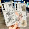 Little Flower Soft Case For Samsung Galaxy A56 A55 A54 A36 A35 A25 A15 A16 A53 5G S25 Edge S24 Ultra S23 FE Diamond Phone Cover