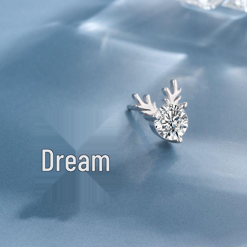 S925 Sterling Silver Forest Deer Stud Earrings - Versatile Elf Antler Design