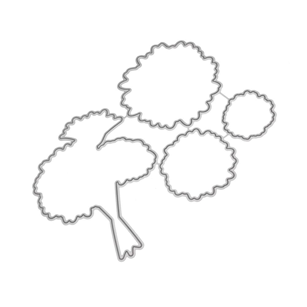Flower Bouquet Border Metal Silvery Stencil Embossing Cutting Dies For Diy Scrapbooking Paper Album Cards Making