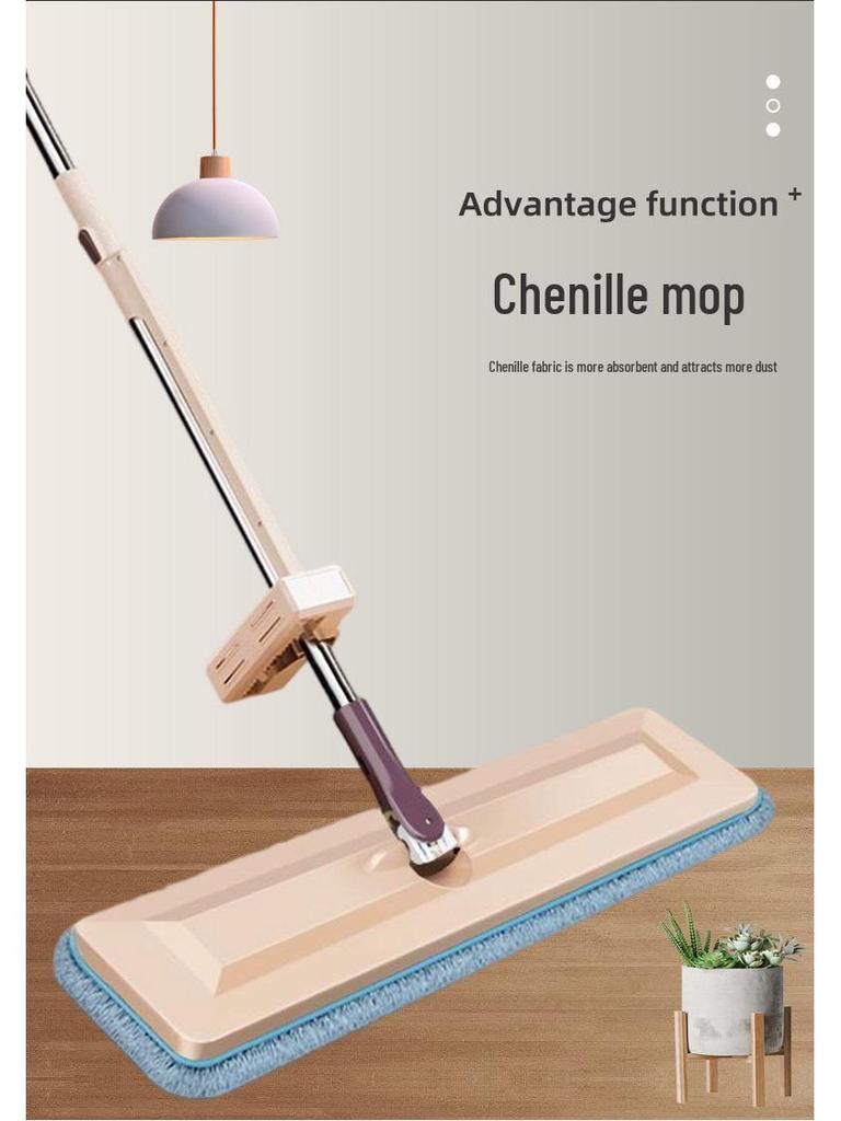 Dropshipping-Ready Rotating Mop: Hands-Free, One-Wipe Clean with Large Flat Panel for Effortless Household Cleaning