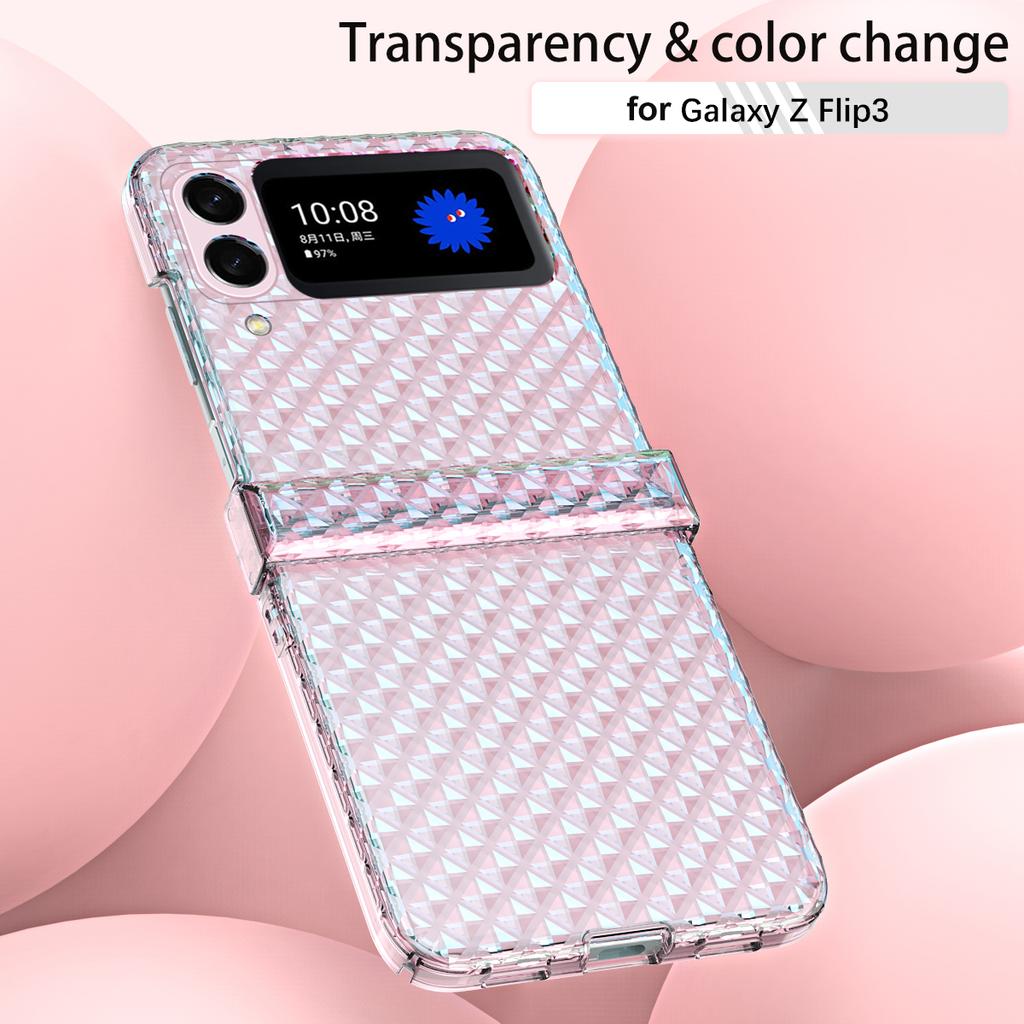 Folding Design Transparent Acrylic Case For Samsung Galaxy Z Flip 3 5g Flip3 Anti -Knock Hard Phone Cover For Samsung Z Flip 3