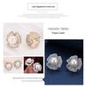 Elegant Pearl and Rhinestone Stud Earrings - Women's Stylish European and American Copper Accessories