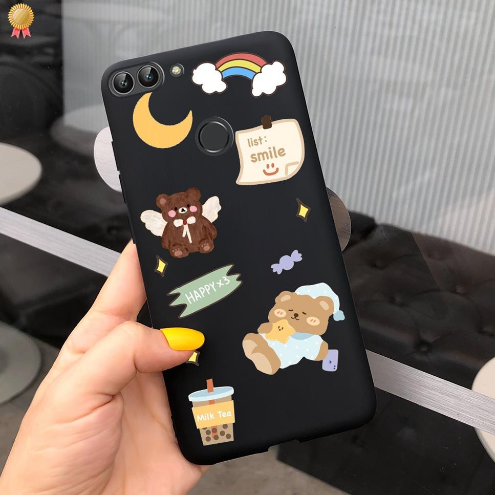 Für Huawei P Smart Hülle Niedliche Blume Schwarz Weiches TPU Silikon Bumper Hülle Für Huawei PSmart P Smart 2017 FIG-LX1 Handyhülle Funda