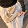 2025 spring and autumn new French small fragrant style thick heel Mary Jane single shoes round head light mouth brown patent leather high heels women