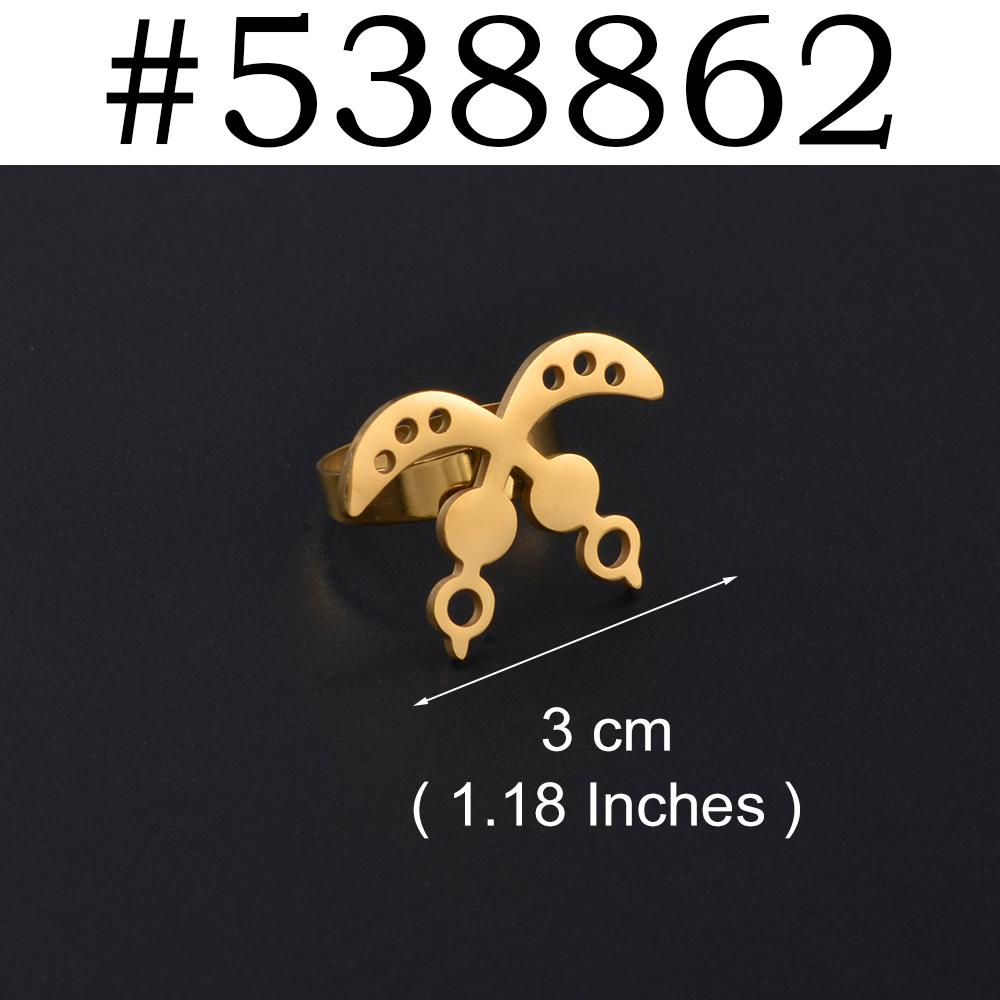 Anniyo 3cm African Gye Symbol Ring Stainless Steel Metal Finger Rings Nyame Egypt Akofena Ethnic Jewelry Wedding Bands #A538462 resizable