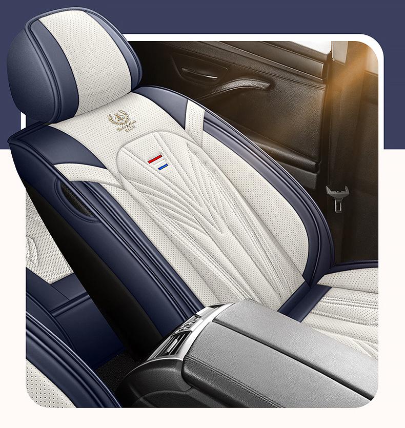 Universal Nappa Leather Car Seat Cushion - Full Coverage & Comfortable, Fits Five-Seat Cars for All Seasons