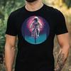 T-Shirt Herren Astronaut auf Fahrrad Motiv Baumwolle Größe XS bis 5XL