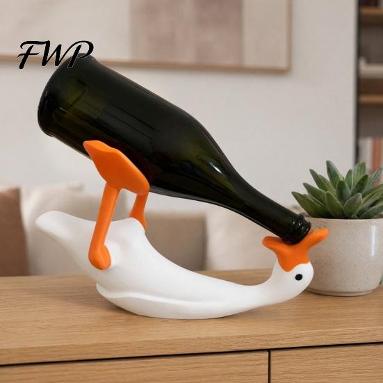 Gans Weinflaschenhalter Flaschenhalter, 3D Gedrucktes Gestell, Tischdisplay Ständer für Zuhause Büro Bars, Dekoratives Geschenk Liebhaber Praktisch