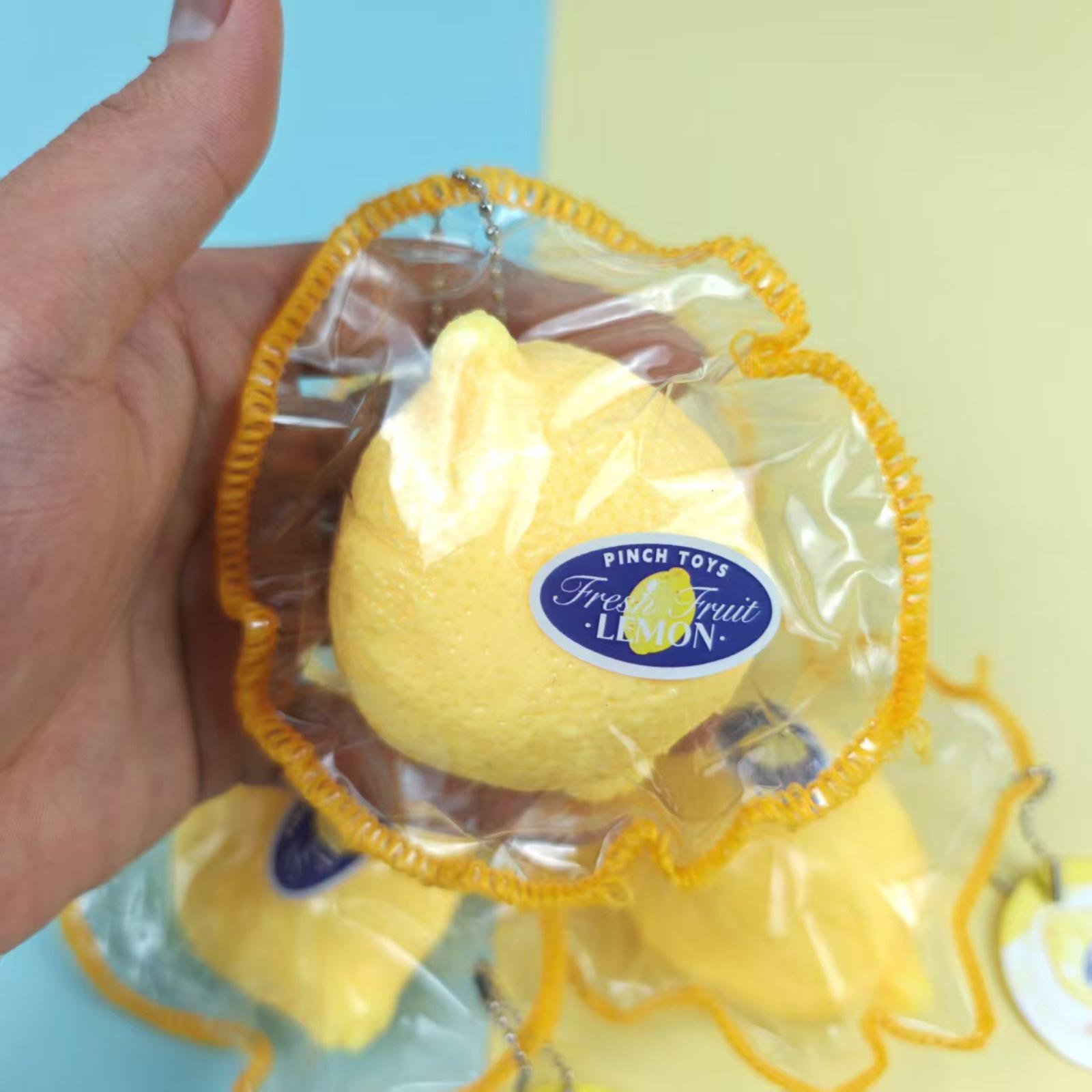 

Soft Squeeze Lemon Stress Relief Toy with Stitching Detail and Clear Outer Cover for Sensory and Fidget Use Durable Design One Size