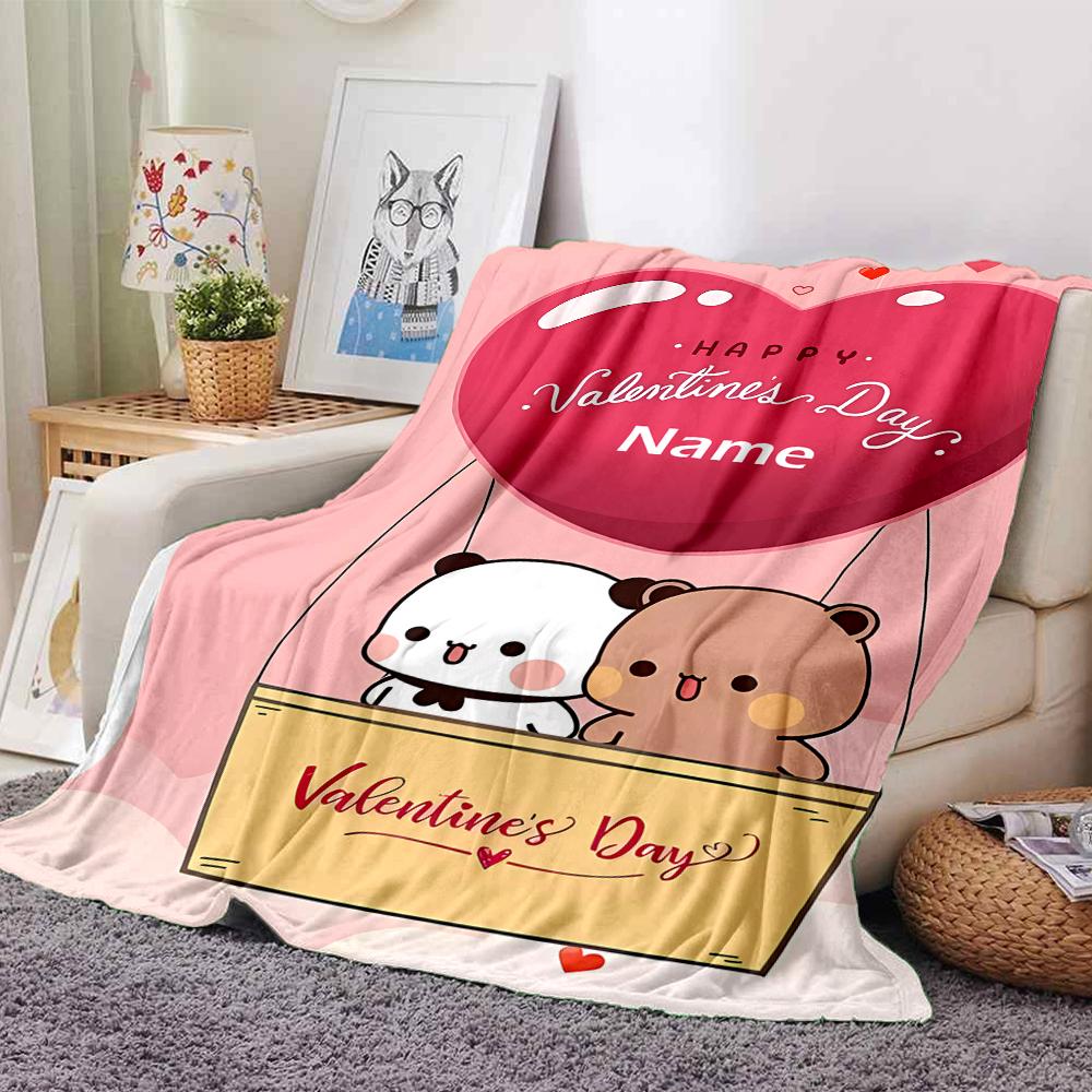 Custom Name Bubu Dudu Theme Printed Blanket - Perfect for Couch, Bed, Travel & Outdoor Use | Machine Washable, Cozy & Durable.