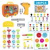 WISESTAR 380-teiliges Bohrmaschinen-Spielzeug-Schrauben-Schreiner-Set, STEM, 3D-Auto mit Aufbewahrungsbox, Weihnachts- und Geburtstagsgeschenk, DIY-Werkzeugkasten, bunt, ab 6 Jahren