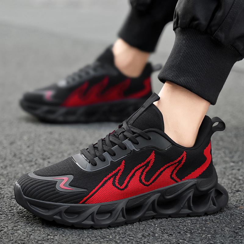 Fashion Running Shoes For Men 2025 Summer Lightweight Mens Sports Shoes Cushioning Jogging Breathable Sneakers Black Red Size 46