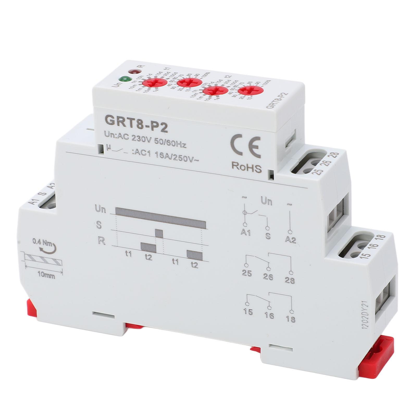 

Time Relay Rail Mounted Industrial Electronic Impulse Output Time Relay 230V with Indicator